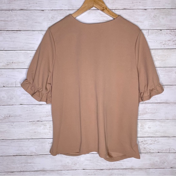 Madison + Hudson Blush Pink Ruched Ruffle Top Plus Size 2X - Picture 4 of 5